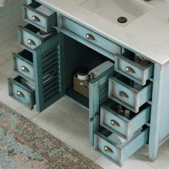 MOD The Aurora Bathroom Vanity, Single Sink, 47", Blue, Freestanding -Kraus Shop b52186aa03d990f8 9931 w800 h800 b0 p0