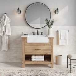 MOD Bosque Bath Vanity, Driftwood, 36", Single Sink, Farmhouse, Freestanding -Kraus Shop b56132c503ade4ff 3126 w800 h800 b0 p0