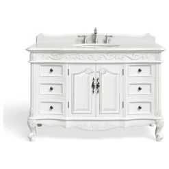 MOD Margaret Bath Vanity, White, 48", Single Sink, With Mirror, Freestanding -Kraus Shop b561657203d990f1 8306 w800 h800 b1 p0