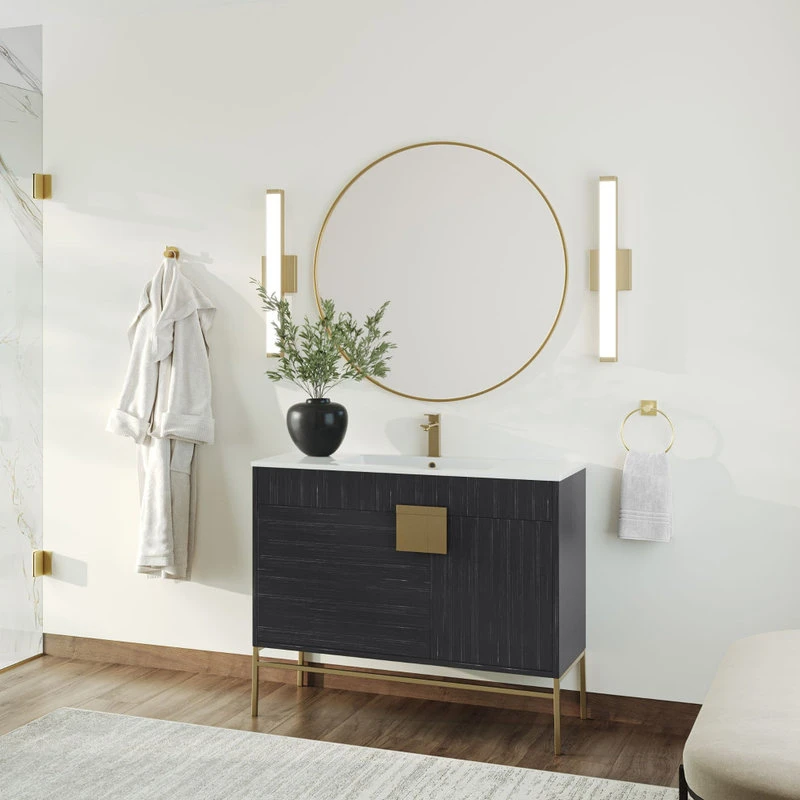 MOD The Lancado Bathroom Vanity, Single Sink, 40", Dawn Gray, Freestanding 4 MOD The Lancado Bathroom Vanity, Single Sink, 40", Dawn Gray, Freestanding - Image 2