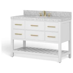 MOD Arcadia Bath Vanity, White, 48", Gold Hardware, Single, Freestanding -Kraus Shop b681f8250347290b 2019 w800 h800 b1 p0