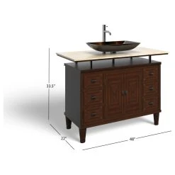 MOD The Woodard Bathroom Vanity, Single Sink, 48", Brown, Freestanding -Kraus Shop b6e1256a03d991ca 3393 w800 h800 b1 p0