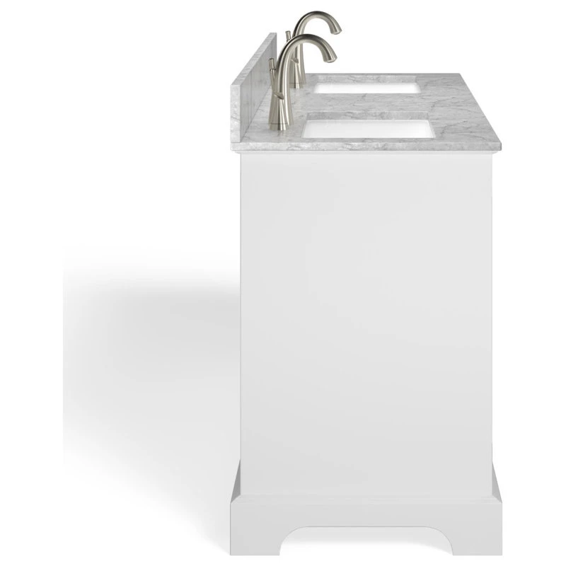 MOD Cascade Bath Vanity, White, 60", Brushed Nickel Hardware, Double, Freestanding 13 MOD Cascade Bath Vanity, White, 60", Brushed Nickel Hardware, Double, Freestanding - Image 11