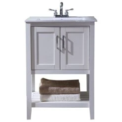Legion Furniture 24" Transitional Single Sink Bathroom Vanity, White