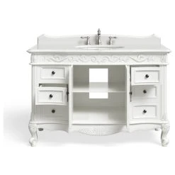 MOD Margaret Bath Vanity, White, 48", Single Sink, With Mirror, Freestanding -Kraus Shop b901cebb03d990fb 8306 w800 h800 b1 p0