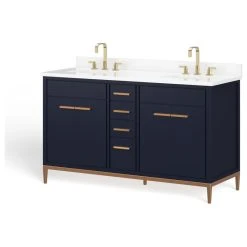 MOD The Wimberley Bathroom Vanity, Double Sink, 60", Navy Blue, Freestanding -Kraus Shop b931628903d9917b 3173 w800 h800 b1 p0