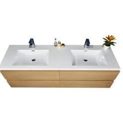 Bathroom Vanity Wholesale INC. MOB 72" Double Sink Wall Mounted Vanity With Acrylic Sink, White Oak -Kraus Shop bbf12cfe00a0a0ef 4134 w800 h800 b1 p0