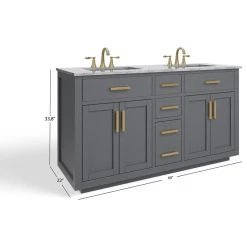 MOD The Yukon Bathroom Vanity, Double Sink, 60", Gray -Kraus Shop bc21106a03d9a970 9374 w800 h800 b1 p0
