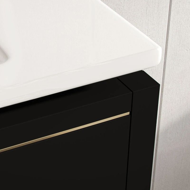 MOD Celios Bathroom Vanity, Single Sink, 36", Black With Brass Trim, Freestanding 8 MOD Celios Bathroom Vanity, Single Sink, 36", Black With Brass Trim, Freestanding - Image 6