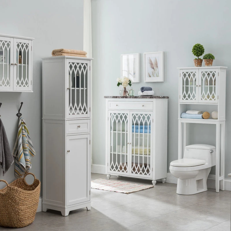 Pilaster Design Helsinki Freestanding Bathroom Storage Tower Organizer With Cabinets 6 Pilaster Design Helsinki Freestanding Bathroom Storage Tower Organizer With Cabinets - Image 4