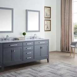 Ari Kitchen & Bath Danny 72" Double Bathroom Vanity In Maple Gray With Italian Carrara Marble Top 14 Ari Kitchen & Bath Danny 72" Double Bathroom Vanity In Maple Gray With Italian Carrara Marble Top -Kraus Shop bf01b2b500df6ecb 2532 w800 h800 b0 p0