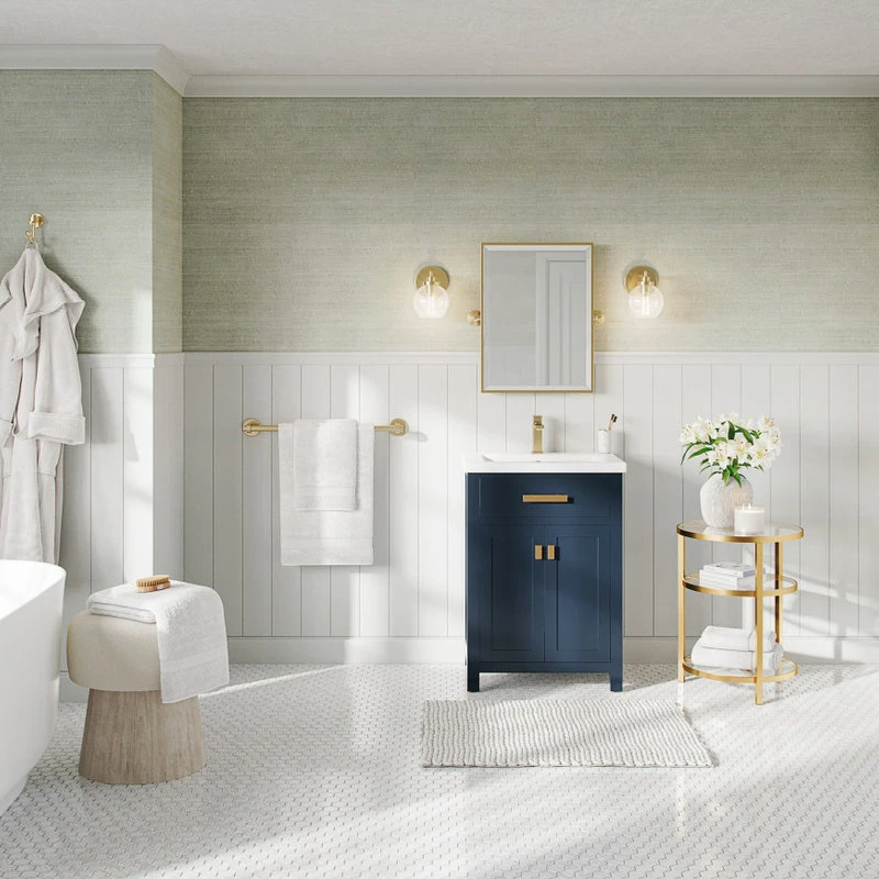 MOD Savoy Bath Vanity, Single Sink, 24", Blue, Freestanding, Mirror 5 MOD Savoy Bath Vanity, Single Sink, 24", Blue, Freestanding, Mirror - Image 3