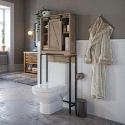 Landia Home Over The Toilet Storage - Bathroom Shelf With Sliding Barn Door -Kraus Shop bf312fa5019830f6 1942 w800 h800 b0 p0