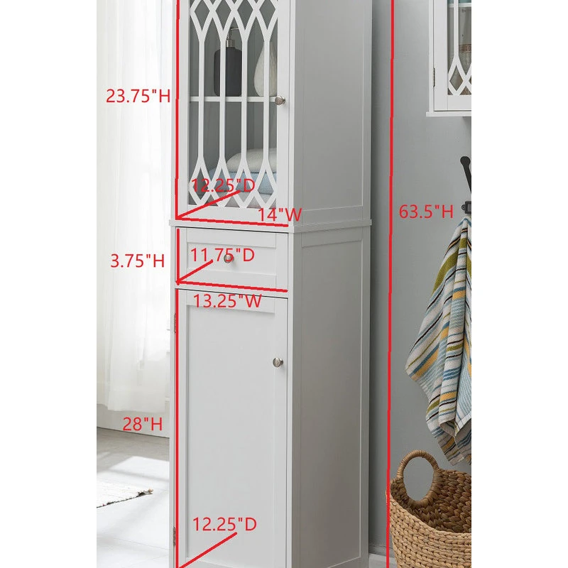 Pilaster Design Helsinki Freestanding Bathroom Storage Tower Organizer With Cabinets 5 Pilaster Design Helsinki Freestanding Bathroom Storage Tower Organizer With Cabinets - Image 3