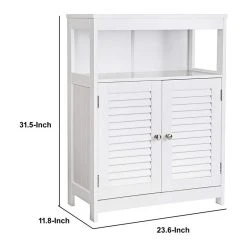 Benjara 11.8" Transitional Wood Bathroom Closet With 1 Open Shelf In White -Kraus Shop c0d102d3004aff43 3393 w800 h800 b1 p0