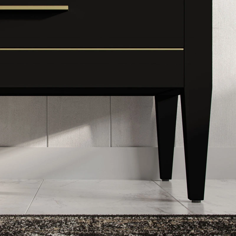 MOD Celios Bathroom Vanity, Single Sink, 36", Black With Brass Trim, Freestanding 9 MOD Celios Bathroom Vanity, Single Sink, 36", Black With Brass Trim, Freestanding - Image 7