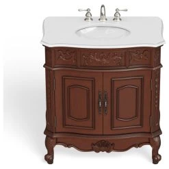 MOD The Carlton Bathroom Vanity, Single Sink, 33", Cherry, Freestanding -Kraus Shop c19140d503d991b6 0426 w800 h800 b1 p0