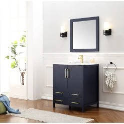 Legion Furniture Looking Glass 30" Single Bathroom Vanity In Blue With White Carrara Marble Top With Mirror 11 Legion Furniture Looking Glass 30" Single Bathroom Vanity In Blue With White Carrara Marble Top With Mirror -Kraus Shop c3118c820bf58b90 8727 w800 h800 b0 p0