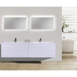 Bathroom Vanity Wholesale INC. MOB 72" Double Sink Wall Mounted Vanity With Acrylic Sink, High Gloss White -Kraus Shop c381c64d092ef7eb 4199 w800 h800 b0 p0