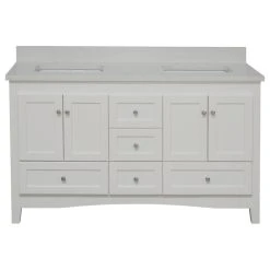 Kitchen Bath Collection Abbey 60" Bath Vanity, Base: White, Top: Quartz, Double Vanity -Kraus Shop c39113f103065110 4582 w800 h800 b1 p0