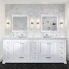 Lexora Dukes Bath Vanity, White, 84", Marble Top, Vanity, Countertop, And Sink