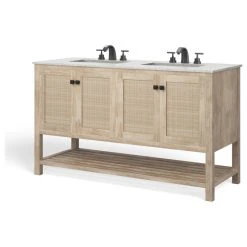 MOD The Kerry Bathroom Vanity, Double Sink, 60", Natural, Freestanding -Kraus Shop c421cc1f03d99be1 7519 w800 h800 b1 p0