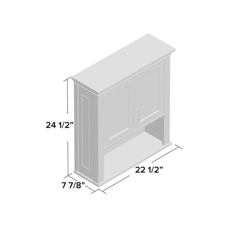 Charltan Double Door Wall Mounted Cabinet With Inner Shelf Adjustable, Gray 6 Charltan Double Door Wall Mounted Cabinet With Inner Shelf Adjustable, Gray - Image 4