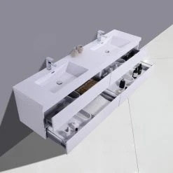 Bathroom Vanity Wholesale INC. MOB 72" Double Sink Wall Mounted Vanity With Acrylic Sink, High Gloss White -Kraus Shop c801e836092ef7ee 4199 w800 h800 b0 p0