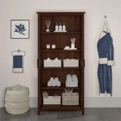 Bush Business Furniture Key West Bathroom Storage Cabinet With Doors In Bing Cherry - Engineered Wood -Kraus Shop c8d1511c00fa4951 3539 w800 h800 b0 p0