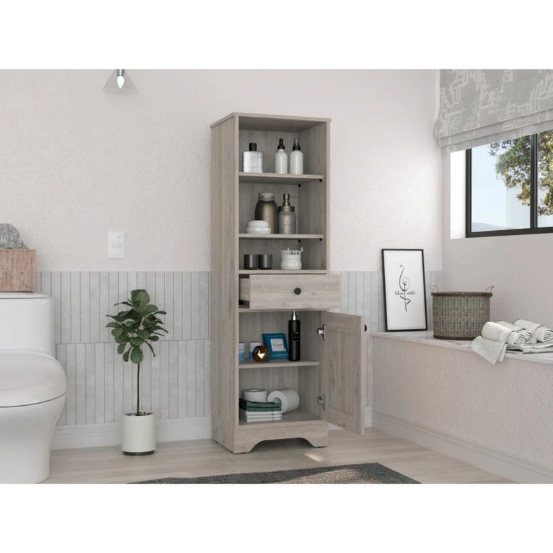 DEPOT ESHOP LLC Norwalk Linen Cabinet, Light Gray 4 DEPOT ESHOP LLC Norwalk Linen Cabinet, Light Gray - Image 2