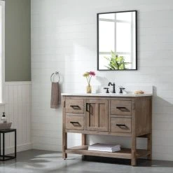 Urban Furnishing Harvey Farmhouse Bathroom Sink Vanity Brown Spruce, 42" -Kraus Shop cad188d70056fd3e 5307 w800 h800 b0 p0