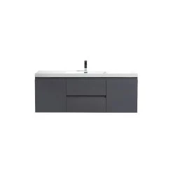 Bathroom Vanity Wholesale INC. MOB 60" Wall-Mounted Single Bathroom Vanity In Glossy Gray