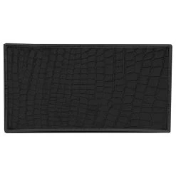 Home Basics Crocodile Plastic Vanity Tray, Black