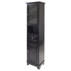 Winsome Wood Alps Tall Cabinet With Glass Door And Drawer