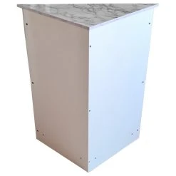 Pilaster Designs Corolla Corner Bathroom Storage Floor Cabinet Organizer, White/Marble Wood -Kraus Shop cdd114d10de98acd 9764 w800 h800 b1 p0