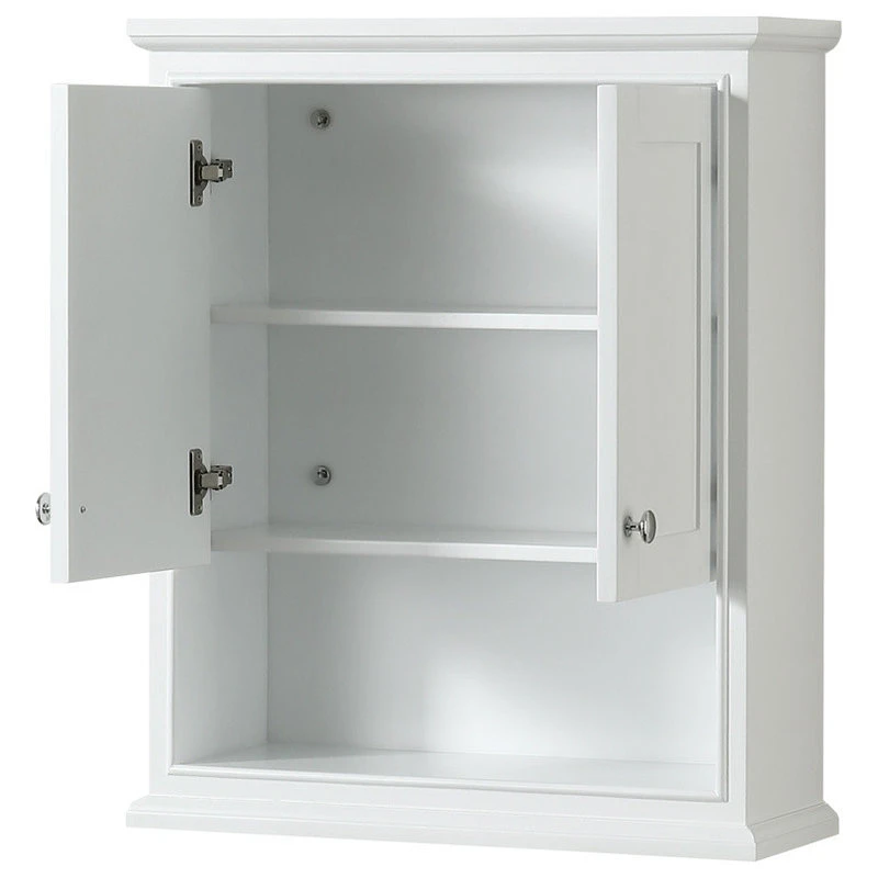 Wyndham Collection Deborah Over-the-Toilet Wall-Mounted Storage Cabinet In White 4 Wyndham Collection Deborah Over-the-Toilet Wall-Mounted Storage Cabinet In White - Image 2