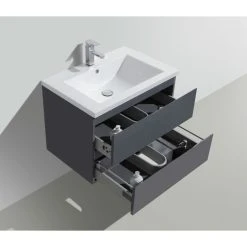 Bathroom Vanity Wholesale INC. Moreno Mob 30" Wall-Mounted Single Bathroom Vanity In High Gloss Gray -Kraus Shop cfc160460e2b01ed 2508 w800 h800 b0 p0