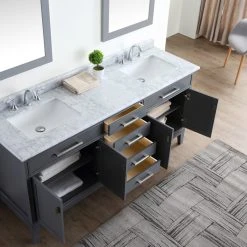 Ari Kitchen & Bath Danny 72" Double Bathroom Vanity In Maple Gray With Italian Carrara Marble Top 13 Ari Kitchen & Bath Danny 72" Double Bathroom Vanity In Maple Gray With Italian Carrara Marble Top -Kraus Shop d0d18ba200df6eb5 2532 w800 h800 b0 p0