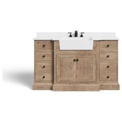 MOD Fermo Bath Vanity, Weathered Fir, 60", Stone Top, Single Sink, Freestanding -Kraus Shop d0e19c3a03d05487 8179 w800 h800 b1 p0