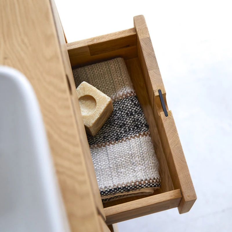 Contemporary Oak Single Vanity Unit | Tikamoon Jonàk 7 Contemporary Oak Single Vanity Unit | Tikamoon Jonàk - Image 5