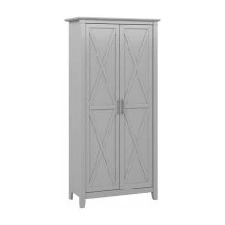 Bush Business Furniture Key West Bathroom Storage Cabinet With Doors In Cape Cod Gray - Engineered Wood