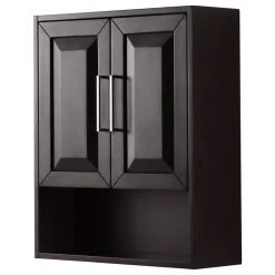 Wyndham Collection Daria Wall-Mounted Storage Cabinet, Dark Espresso