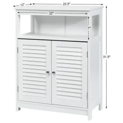 Costway Bathroom Wood Storage Cabinet W/ Double Shutter Door 9 Costway Bathroom Wood Storage Cabinet W/ Double Shutter Door -Kraus Shop d291aa55020edfed 9677 w800 h800 b1 p0