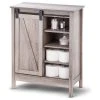 Landia Home Bathroom Storage Cabinet With Sliding Barn Door