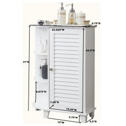 Pilaster Designs Corolla Bathroom Storage Floor Cabinet Organizer, White/Marble Wood -Kraus Shop d3f11fe40de987a2 9692 w800 h800 b1 p0