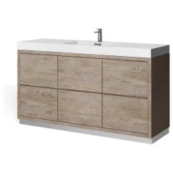 MOD Boutique Bath Vanity, Natural Wood, 60", Single Sink, Freestanding -Kraus Shop d4d1504003c7434b 7749 w800 h800 b1 p0