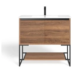 MOD Foundry Bath Vanity, Walnut, 36", Integrated Single Sink, Freestanding 23 MOD Foundry Bath Vanity, Walnut, 36", Integrated Single Sink, Freestanding -Kraus Shop d6a1b76d03472734 1852 w800 h800 b1 p0