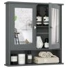 Costway Wall Mount Mirror Cabinet Grey