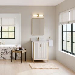 MOD The Everleigh Bathroom Vanity, Single Sink, 24", White, Freestanding