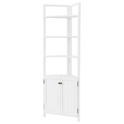Bolton Furniture, Inc. Dover 25"W X 68"H Corner Storage Cabinet, 2 Doors And Open Shelving -Kraus Shop d9913eac01f43646 7479 w800 h800 b1 p0